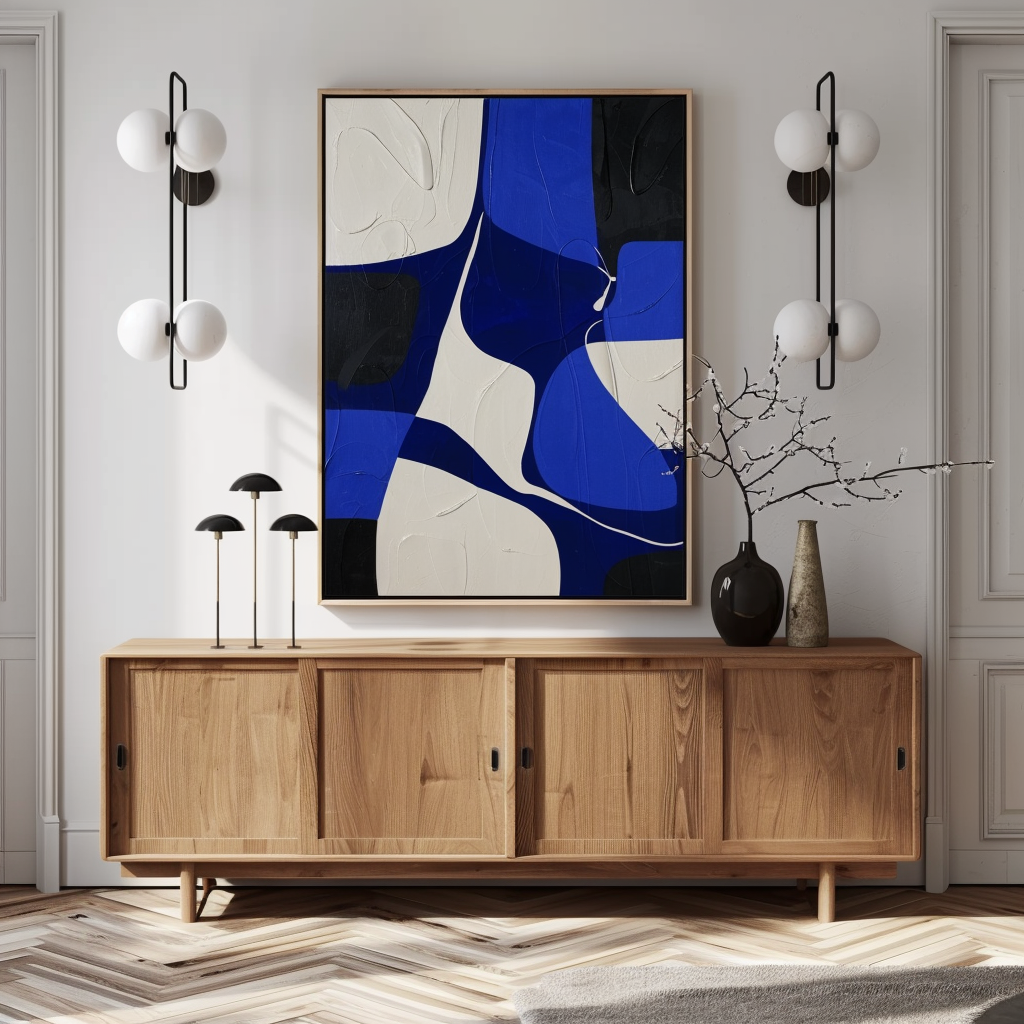 Hal met console en kunstwerk — interieurontwerp HAMI Studio Haarlem