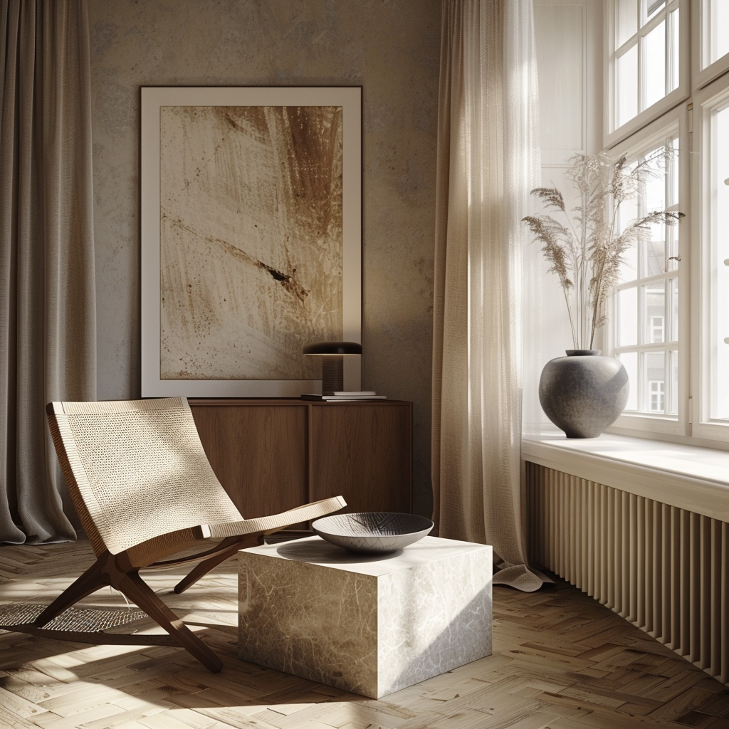 Woonkamer grachtenpand met loungestoel — interieuradvies HAMI Studio Haarlem